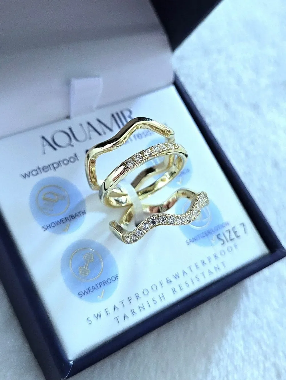 Aquamir Waterproof Triple3️⃣ Ring💍 Set - NIB